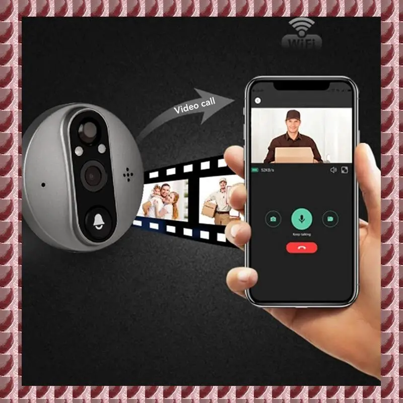 

A95G Tuya Wi-Fi Smart Cat Eye Мониторинг дверного звонка 3-мегапиксельная камера 140 ° Широкоугольный электронный наблюдатель «кошачий глаз»