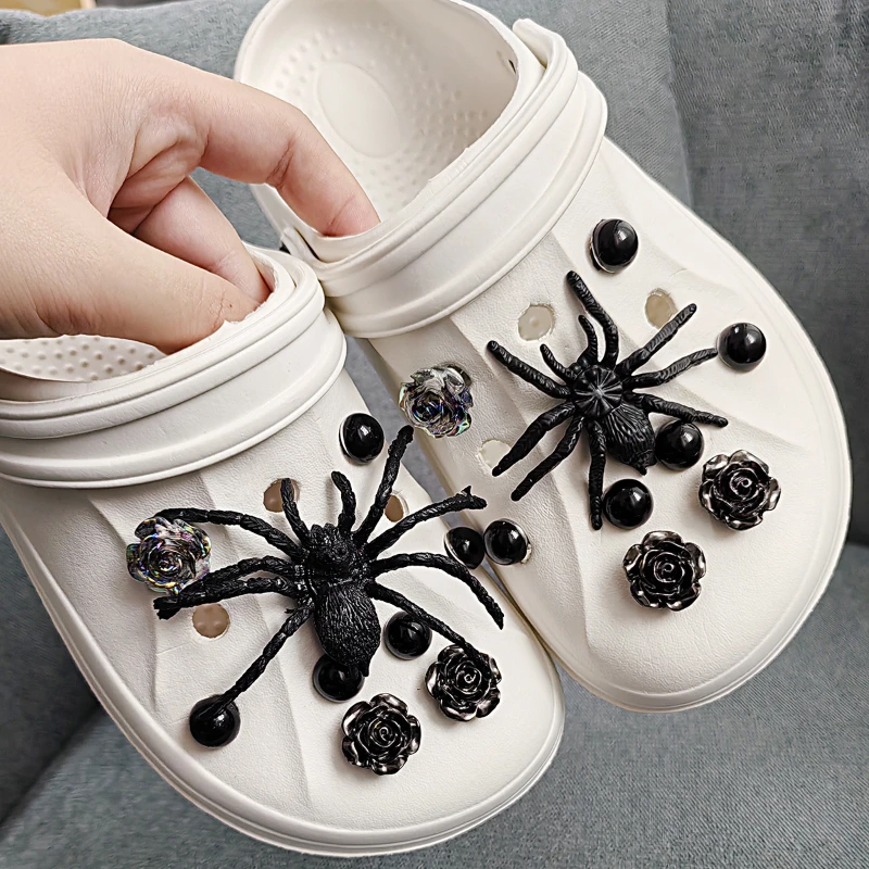 Hole Shoe Charms for DIY Spider Set Theme Dark Hole Shoes Accessories Beach for Shoe Charm Accessories Kids Party Girls Gift