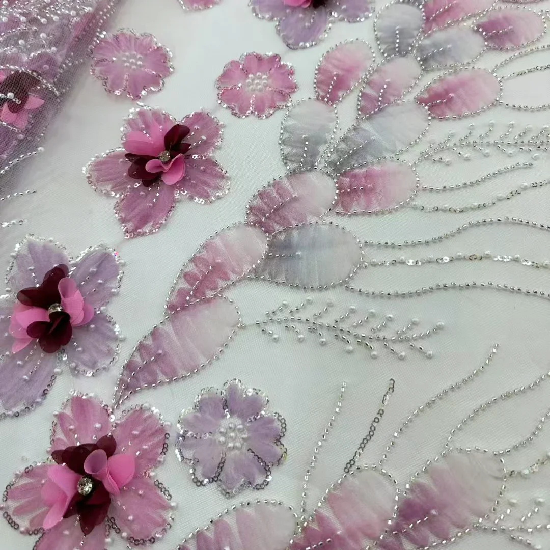 

Изысканная нигерийская высококачественная вышитая ткань с пайетками и бисером, сетчатое кружево, материал высшего качества для женских банкетных платьев и шитья.