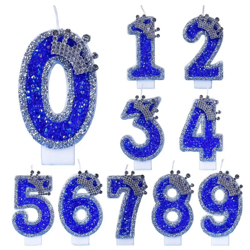 Синие свечи на день рождения, креативное украшение для торта на день рождения, 3D форма, украшение для торта, для свадьбы, реконструкции и вечеринки