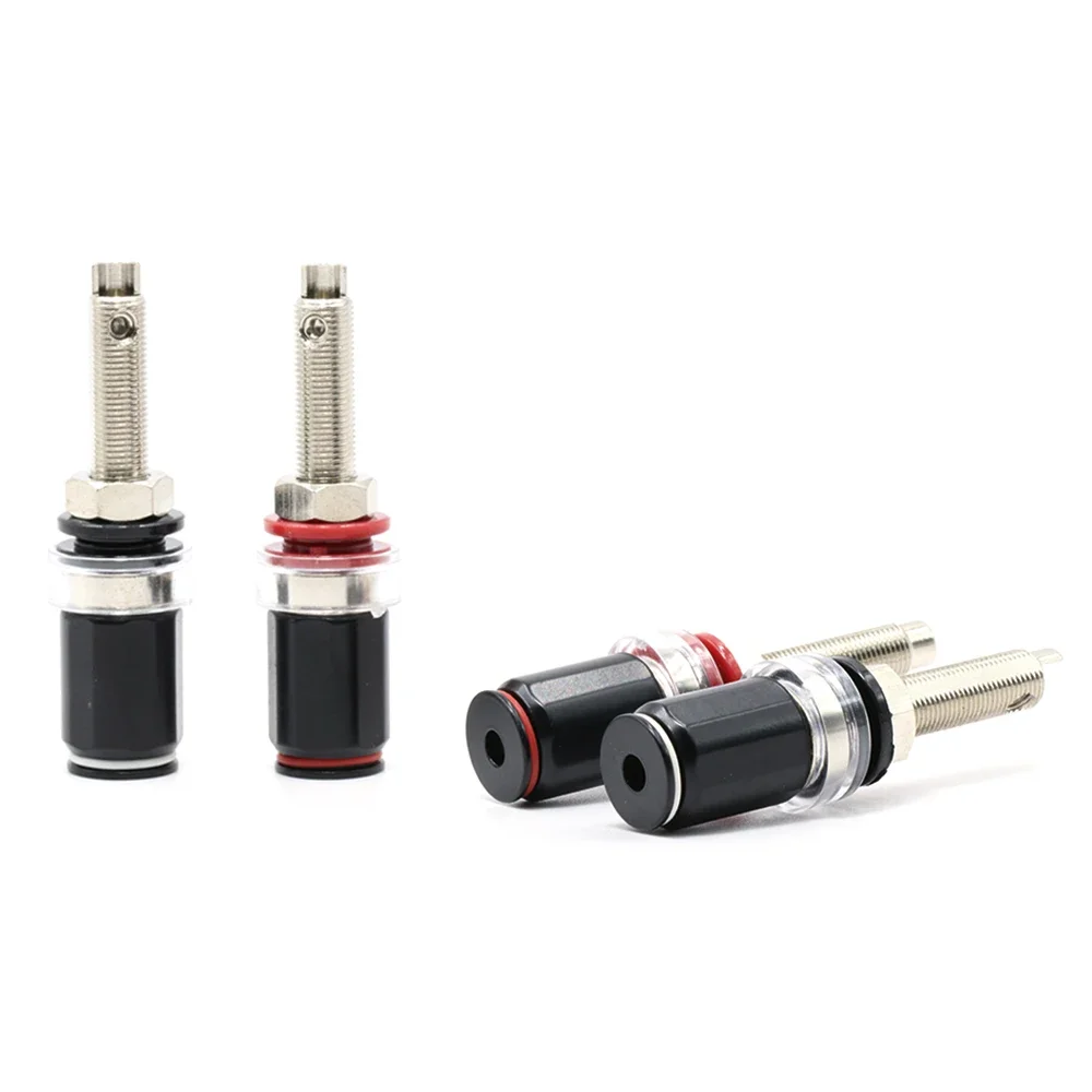 

4Pcs BP1119 Gold/Rhodium Plated HIFI Amplifier Speaker Terminal Binding Post rear-stage solderless banana socket long