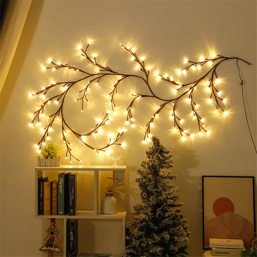 2023 New LED Vines Light Flexible DIY Willow Vine Branch Christmas Garland Fairy Lights for Room Wall Party Wedding Home Decor