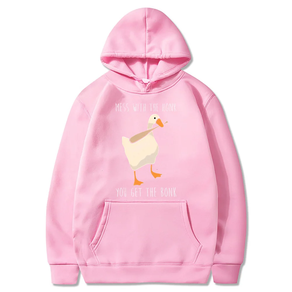 2024 Troublesome Goose Simulator Unknown Goose Creative Fun Game Surrounding Casual Hooded Warm Sweatshirts Instagram Trend