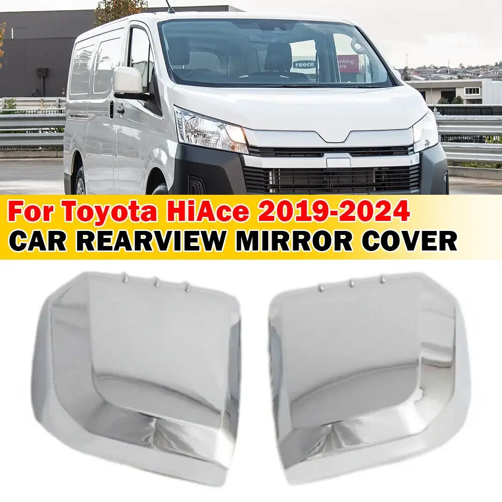 For Toyota HiAce Granvia Commuter 2019-2023 Car Sticker Rearview Side Mirror Cover Wing Cap Exterior Door Rear View Case Trim