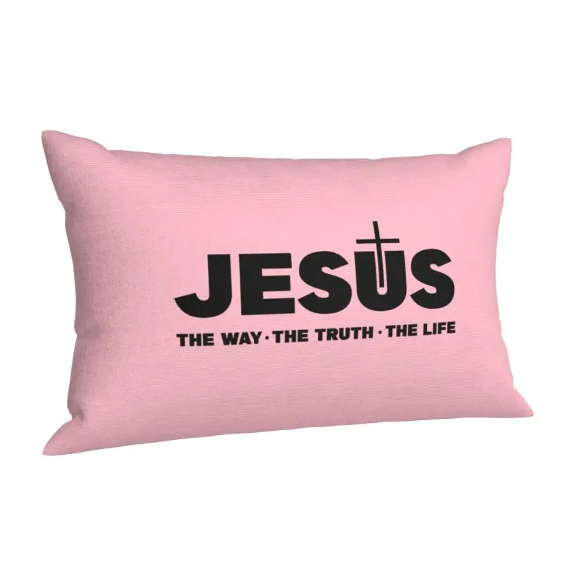 Custom Jesus Christ The Way The Truth The Life Pillow Case Religion Cross Christian Faith Home Salon Rectangle Pillowcase