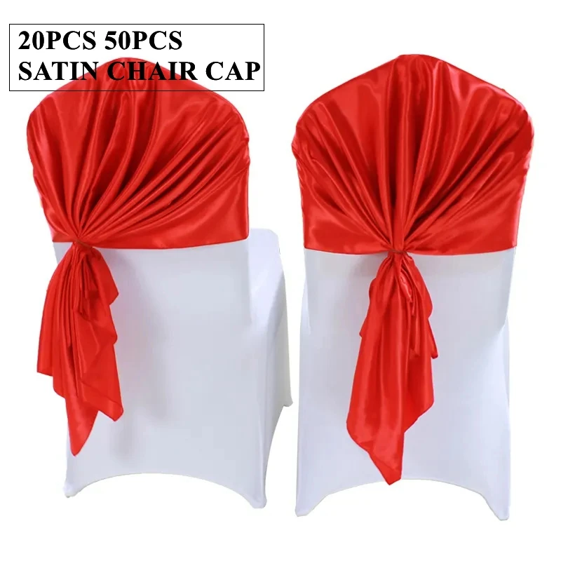 70X130CM Satin Chair Cap Hood Fir For Banquet Wedding Chair Cover Event Party Decoration