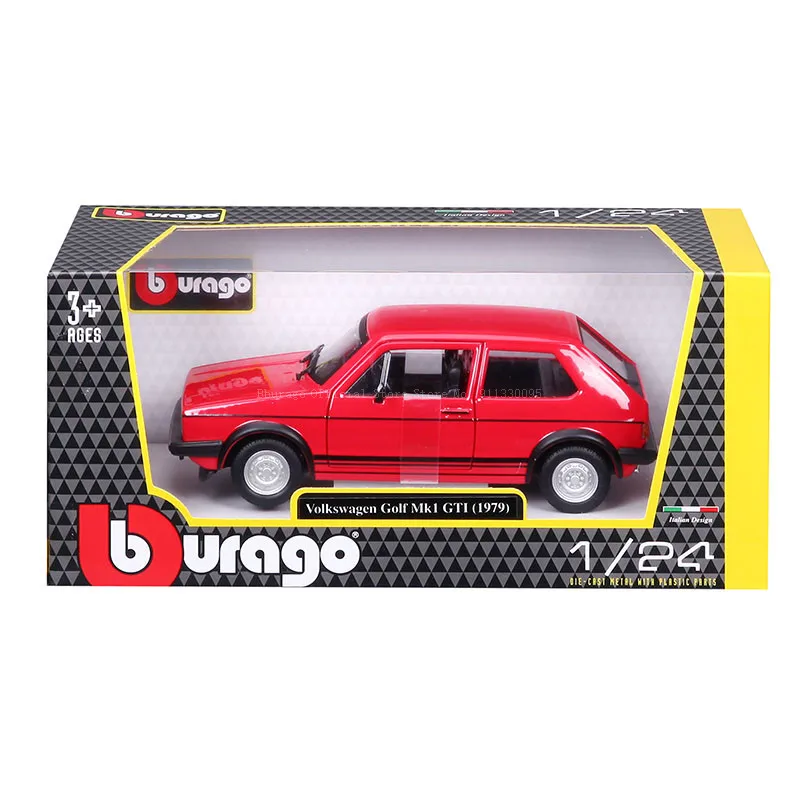 Bburago-coche de carreras de aleación, vehículo de lujo fundido a presión, escala 1:24, Volkswagen Golf MK1 GTI 1979, colección de juguetes, regalo