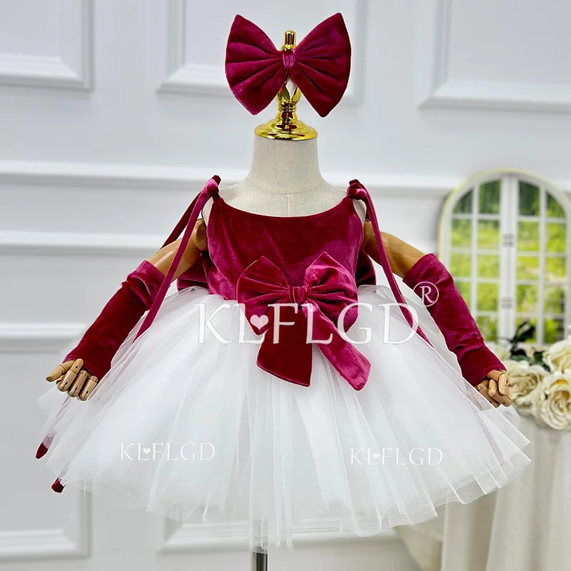 Baby girl dress sequin princess skirt for children's birthday velvet tulle skirt toddler baby girl one year old baptism dress