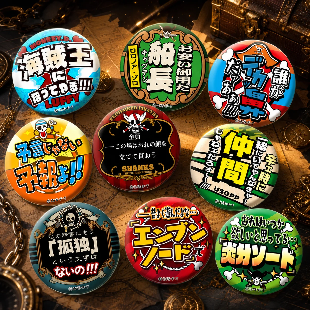 Pin de metal con cita de anime de One Piece, accesorio colgante de Luffy, Zoro, Ace, Nami, Red Hair y Shanks