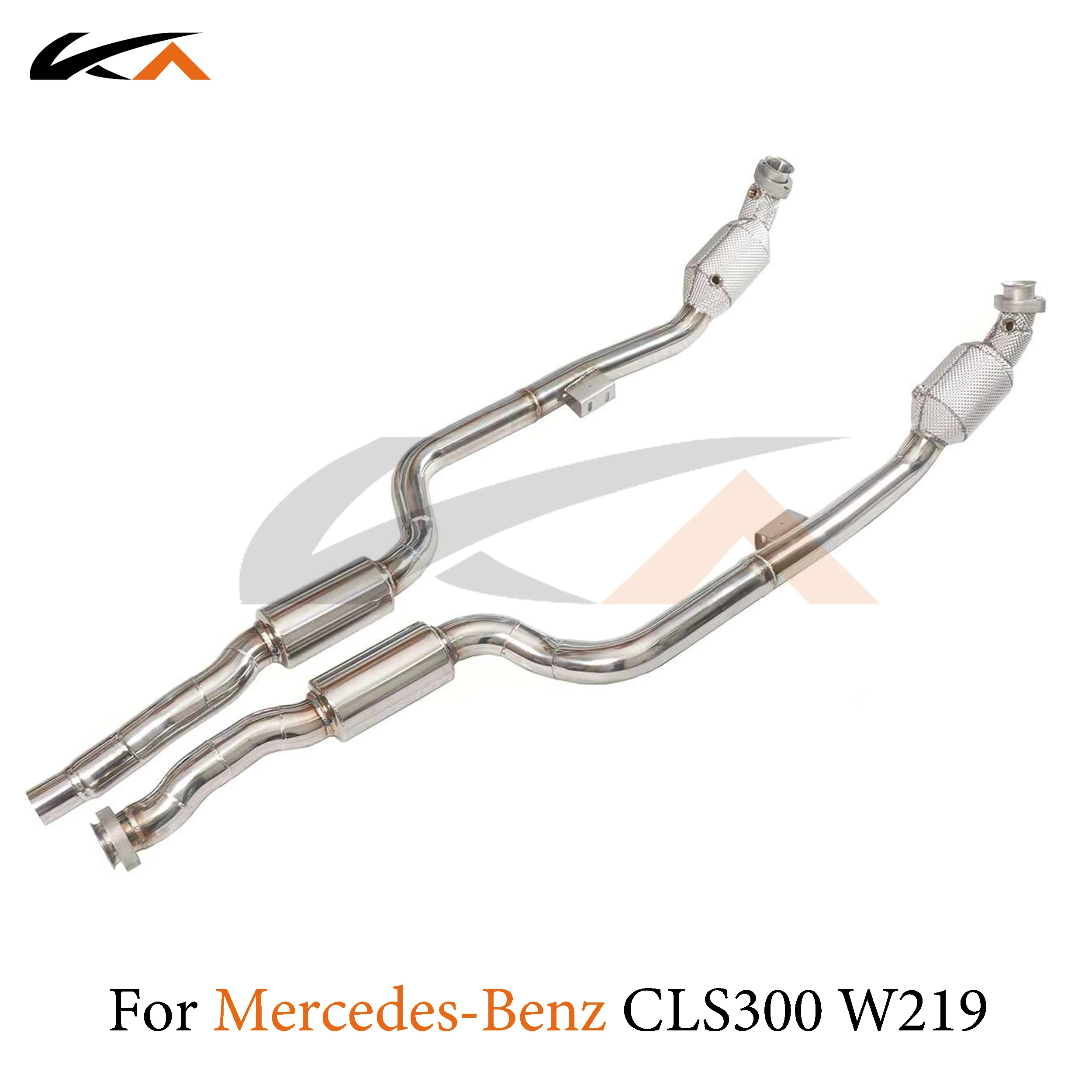 KA Tuning downpipe exhaust steel headers for Mercedes-benz cls300 w219 3.0 downpipe performance auto parts heat shield catalysis