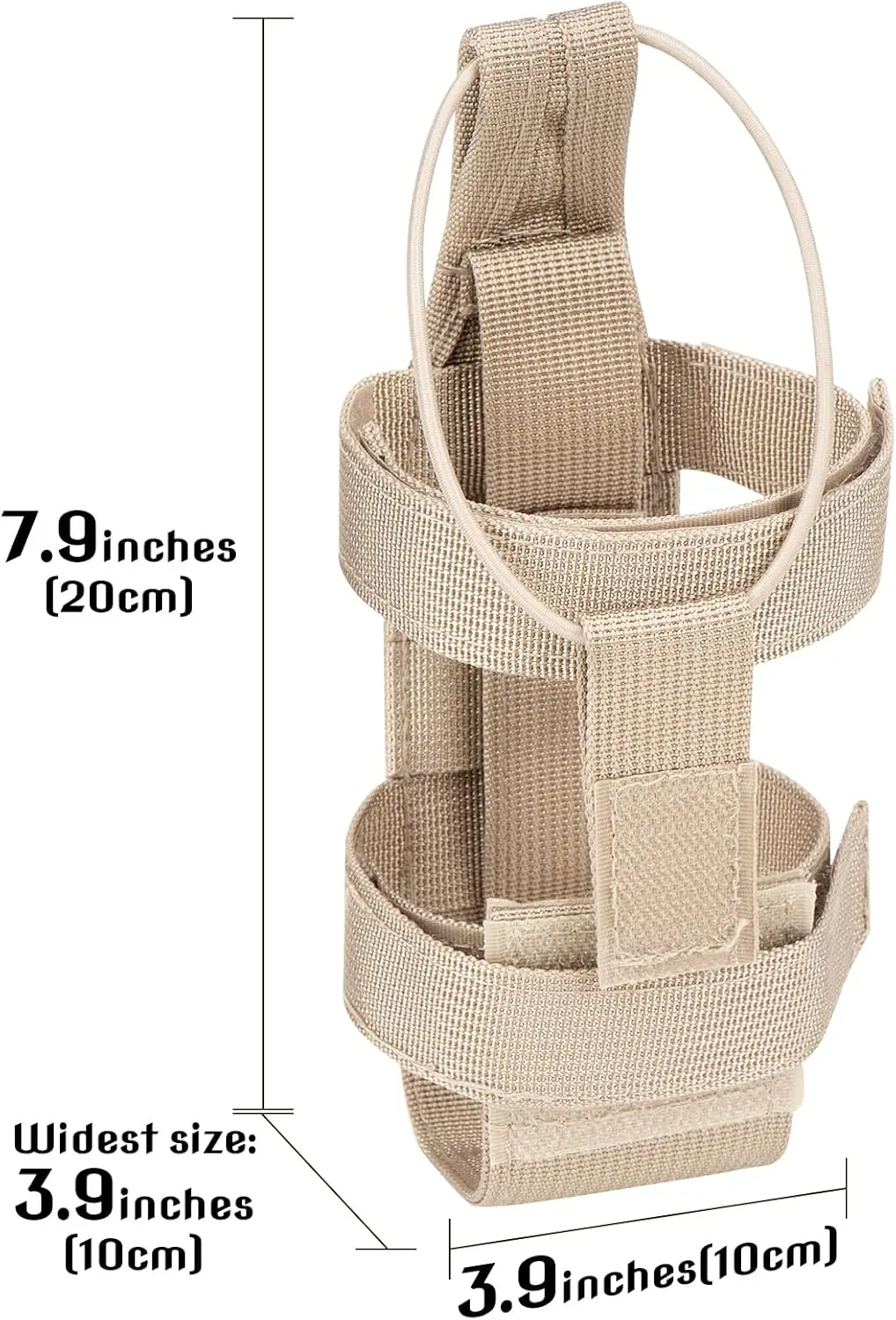 حامل زجاجة مياه للأمتعة - حقيبة زجاجات سفر لحقيبة الظهر، حقيبة خارجية معلقة، حامل مياه بمقبض حقيبة السفر