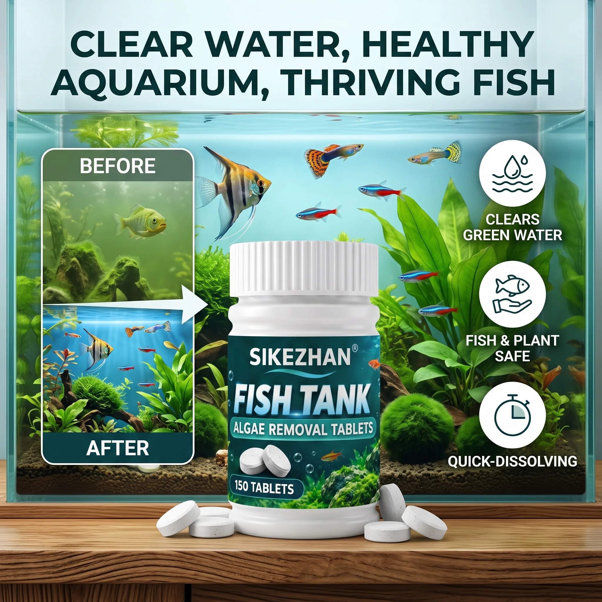 150 tabletas para eliminar alg - Aquarium Plant Vitamins reseña y precio