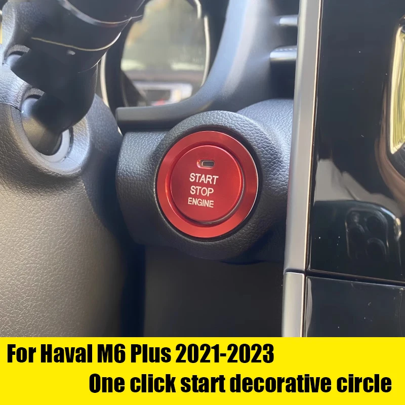 Stainless steel material one click start decorative ring ignition button decorative sticker for Haval M6 PLUS 2021 2022 2023