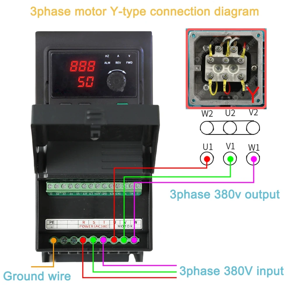 Imagem -03 - Único Phaseand Phase Frequency Converter Unidade de Velocidade Ajustável Inversor de Freqüência Vfd 220v 380v 1.5kw 2.2kw 4kw 5kw