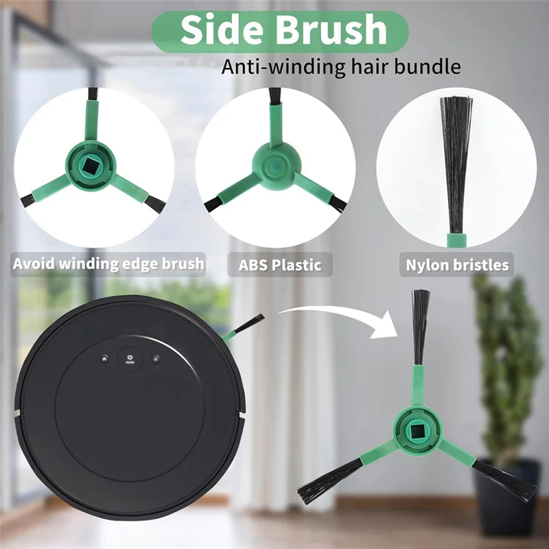 طقم B89B-18 قطعة، فرشاة رئيسية لقطع الغيار، فرشاة جانبية، فلتر، وسادة ممسحة للمكانس الروبوتية Irobot Y0140/ Y0110 #1