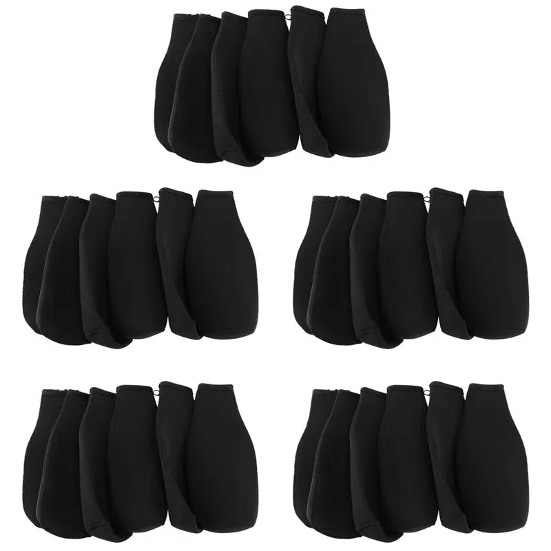 GTBL 30 Pack Beer Bottle Cooler Sleeves Keep Drink Cold Zip-Up Extra Thick Neoprene Insulated Sleeve Cover Black