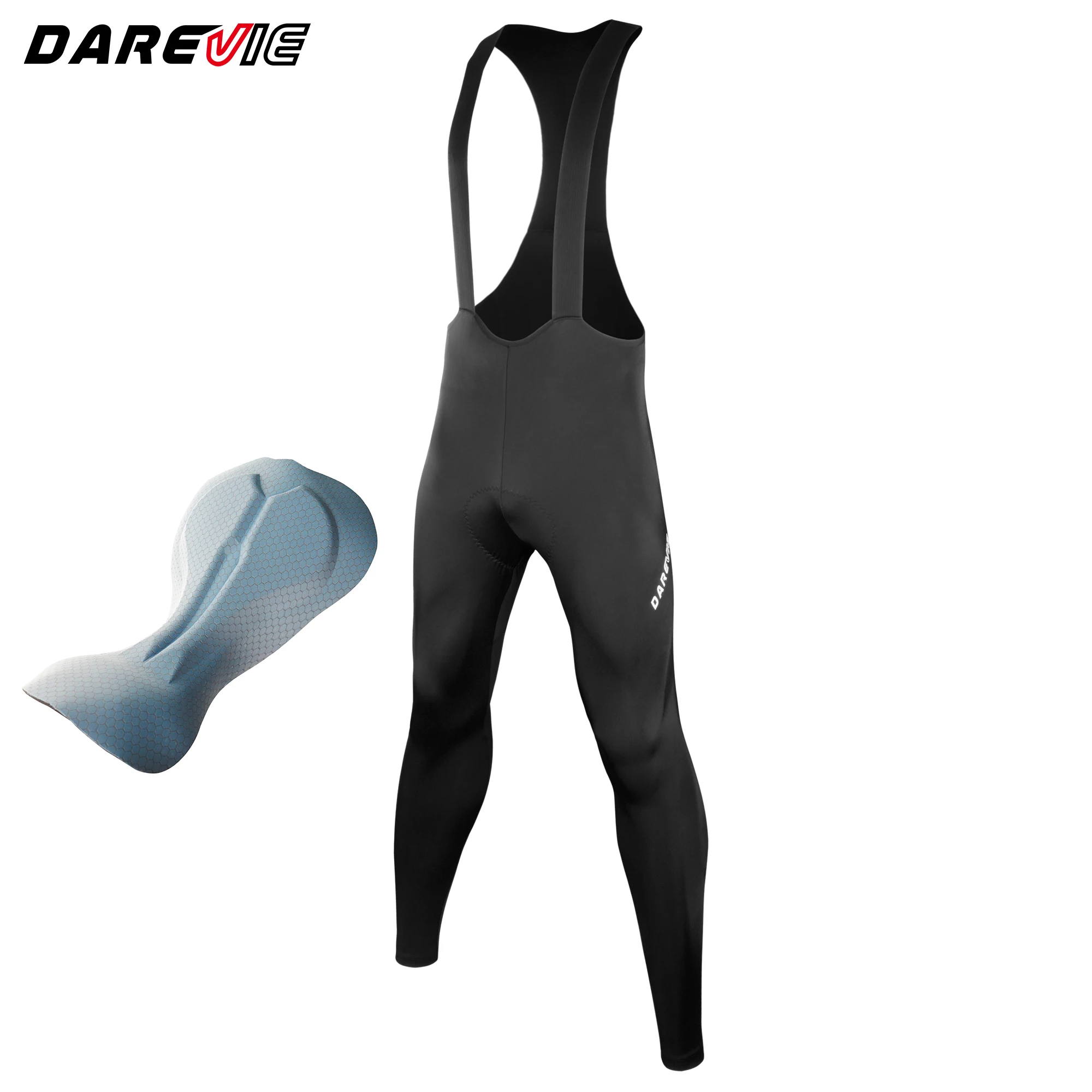 DAREVIE Cycling Bib Pants Anti UV 3D Sponge 12mm 120kg/m³ Pad Men's Cycling Pants Soft Non Slip Strap Men's Cycling Tights