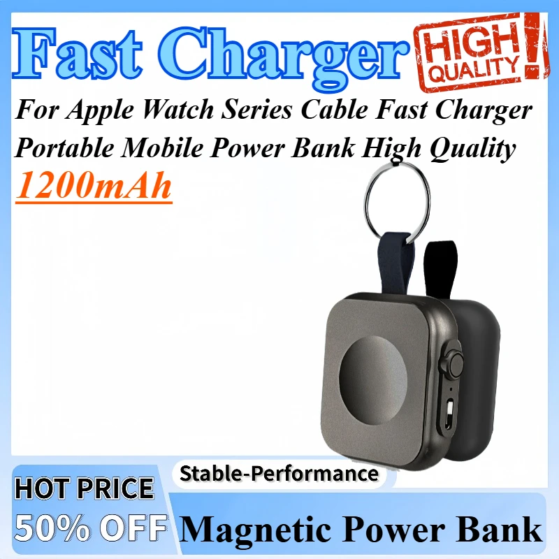 

1200mAh Mini Magnetic Wireless Power Bank For Apple Watch Series Cable Fast Charger Portable Mobile Power Bank High Quality