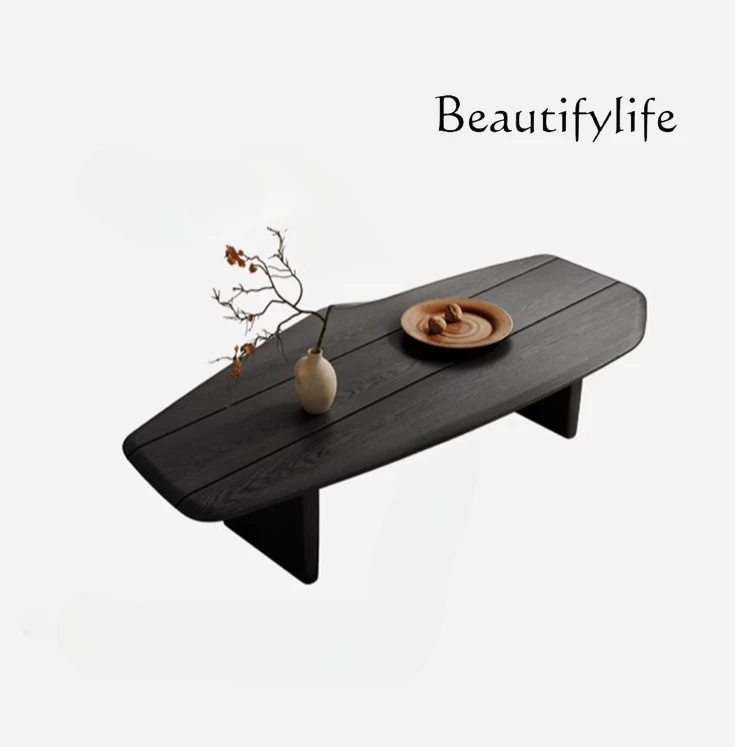 

Wabi Sandy Wind Solid Wood Minimalist Special-shaped Coffee Table Living Room Household Creative Small Unit Coffee Table