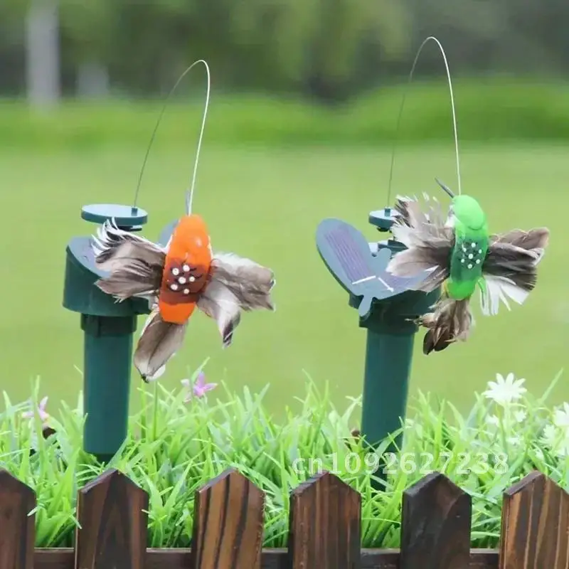 Solar Hummingbird Fluttering Birds Yard Fairy Garden Party Decor For Outdoor Courtyard Garden Stakes Garden Supplies Ornaments