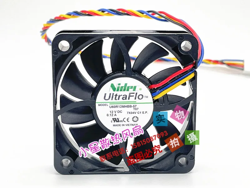 

Nidec U60R12MHBB-57 DC 12 В 0,12 А 60x60x15 мм 4-проводной охлаждающий вентилятор для сервера