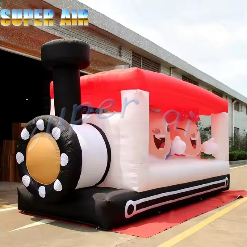 Red Inflatable Cartoon Train Model for Kids Fashion Customization Kids' Inflatable Toys