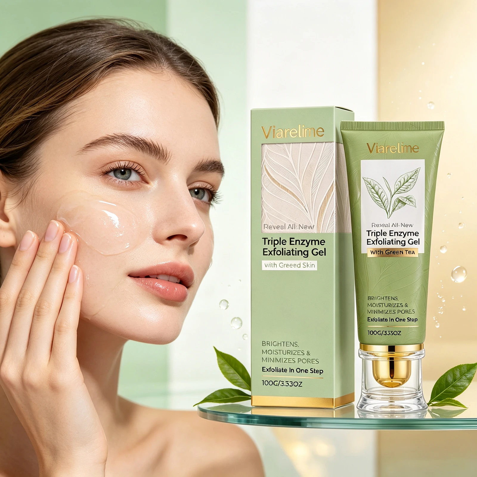 Green Tea Gentle Face Peeling Gel Deep Cleansing Moisturizing Exfoliating Gel Brightening Smooth Face Scrub Cream Plant Formula