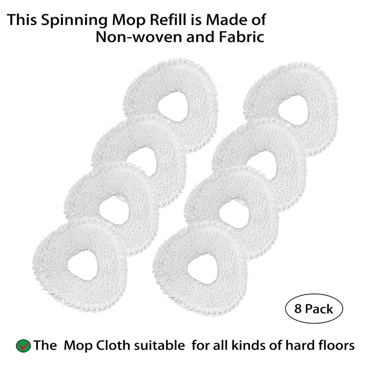 8 Pcs Mop Pads Replacement for Narwal J3 Robot Vacuum Parts Accessories Reusable Microfiber Cloth Wipe Cleaning Kit