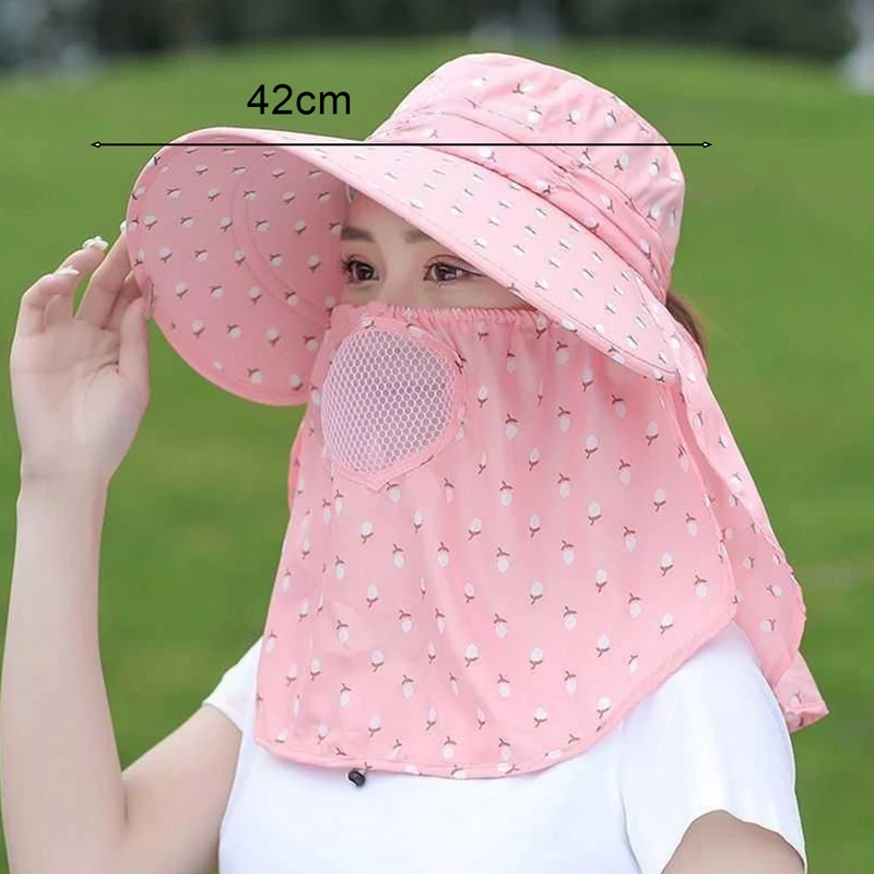 Sun Hat Female Summer Hat Cover Face Breathable Sun Hat All-match Summer Hat with Big Rim Anti-ultraviolet Cycling Sunhat