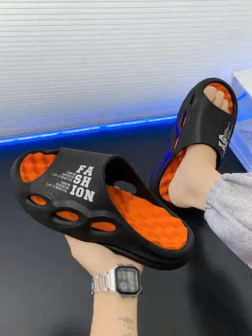 Men Fashion Massage Slippers Indoor/Outdoor Sandals Beach Flip Flop Thick Sole Male Slides Summer Non-Slip Men Shower Slippers