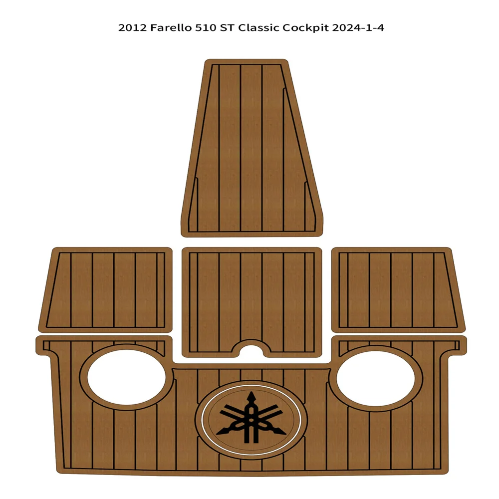 2012 Farello 510 ST Classic Cockpit Mat Boat EVA Foam Faux Teak Deck Floor Pad