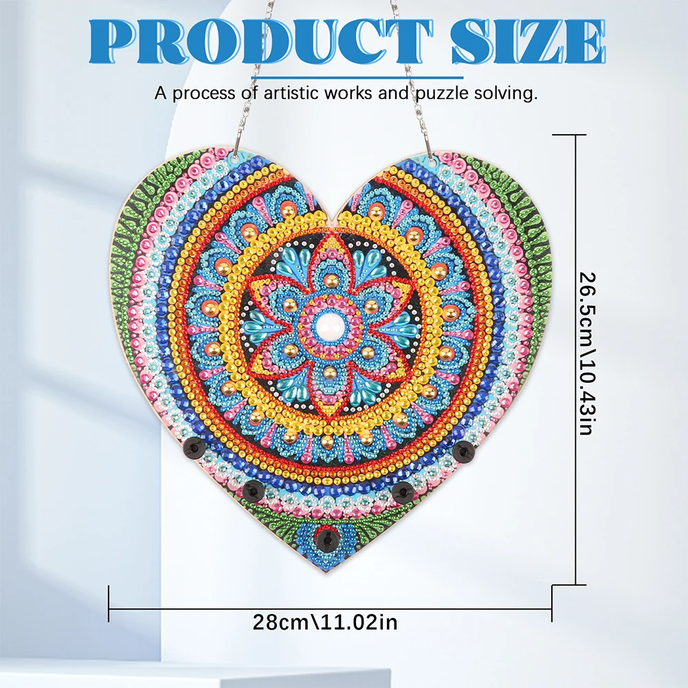 

Wooden Special Shaped Vintage Cartoon Pattern Diamond Art Hanging Pendant Storage Rack 5D DIY Diamond Painting Dots Rack Pendant