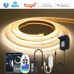 COB LED Strip 12V 24V Wifi Bluetooth Remote Control Power Kit Waterproof 480LEDs/m Flexible Linear Tape Lights Bar for Home