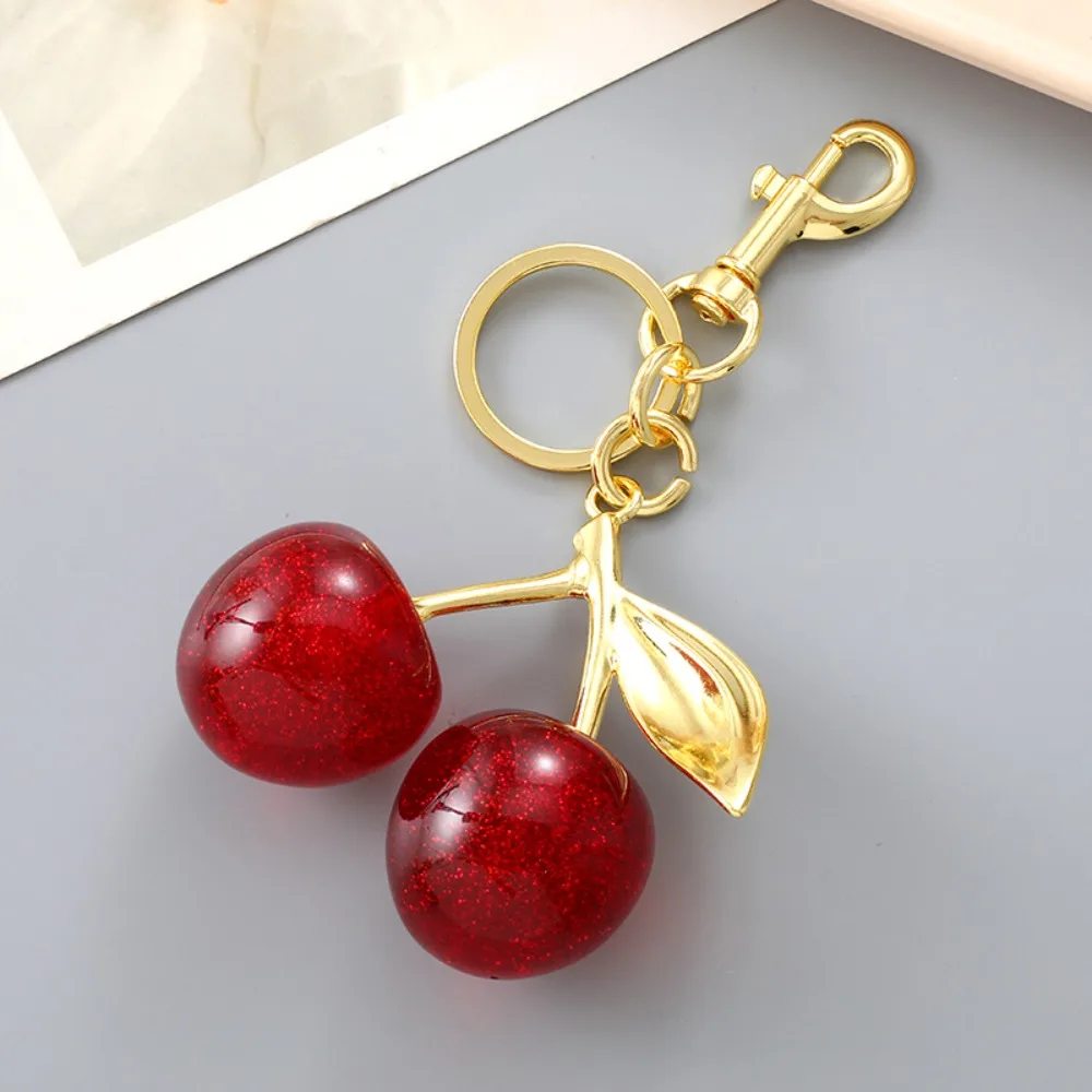 

Bag Decoration Delicious Red Cherry Keychain Girl Heart Anti-Lost Cherry Charm Handbag Pendant Jewelry Y2K