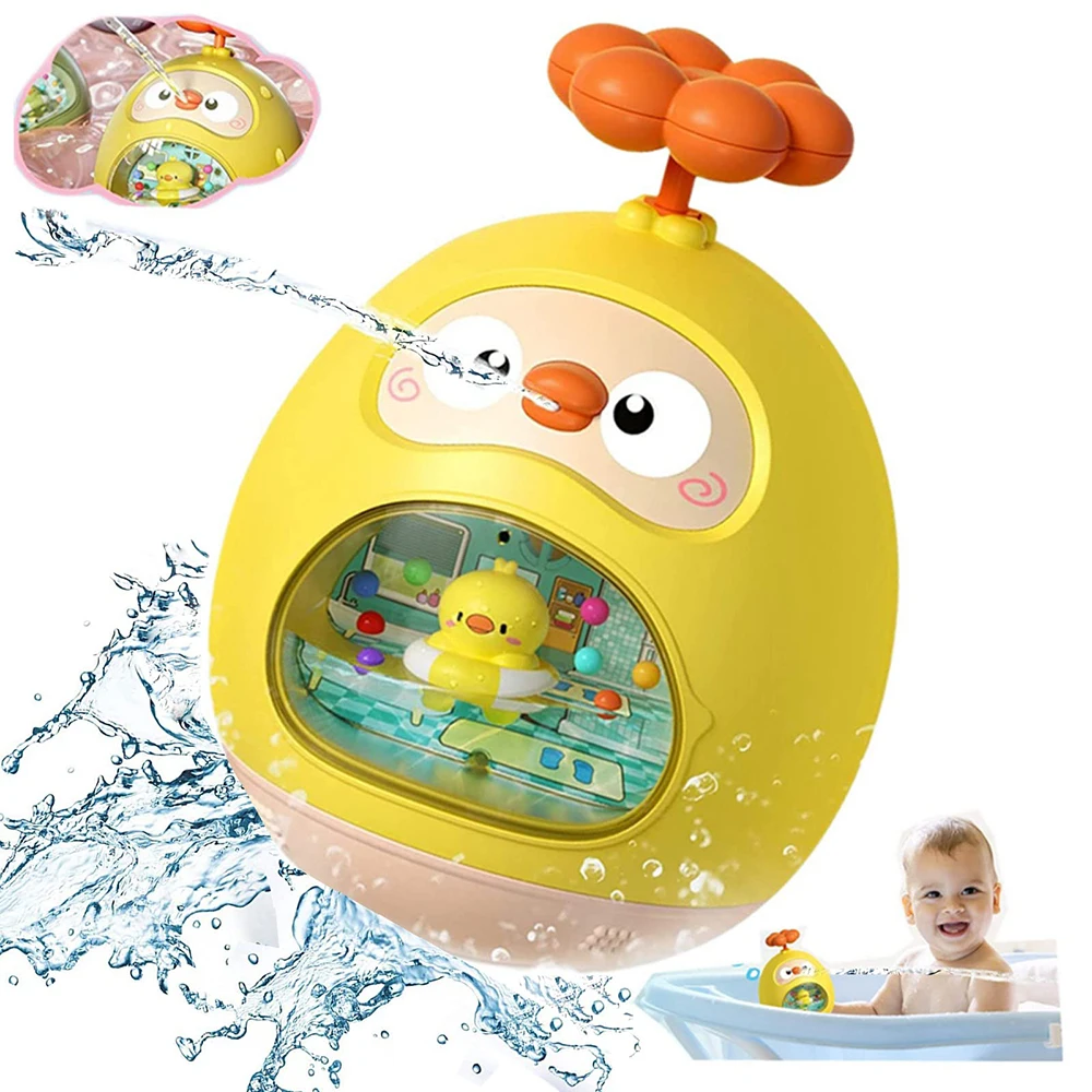 

Baby Bath Toys Sprinkler Bathtub Kids Wate Swimming Pool Bathroom Spray Bathing Toy Roly Poly Duck Tumbler for Toddlers Gifts