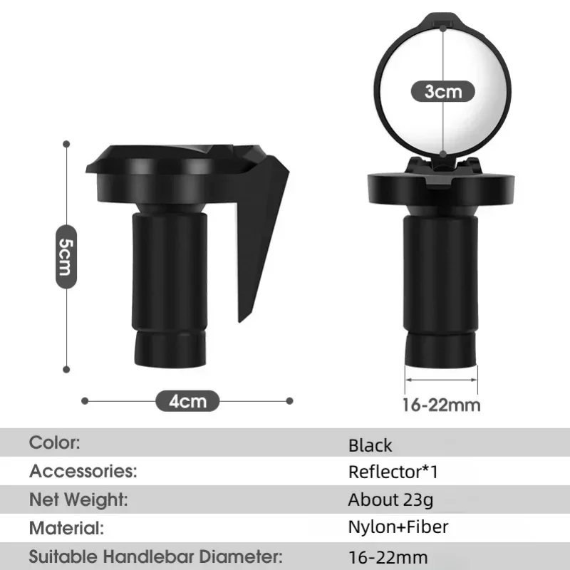 Bicycle 1PC/1Pair Rear View Convex Mirror Handlebar Drop Bar Mount Acrylic Lens Back Sight Reflector Light Weight