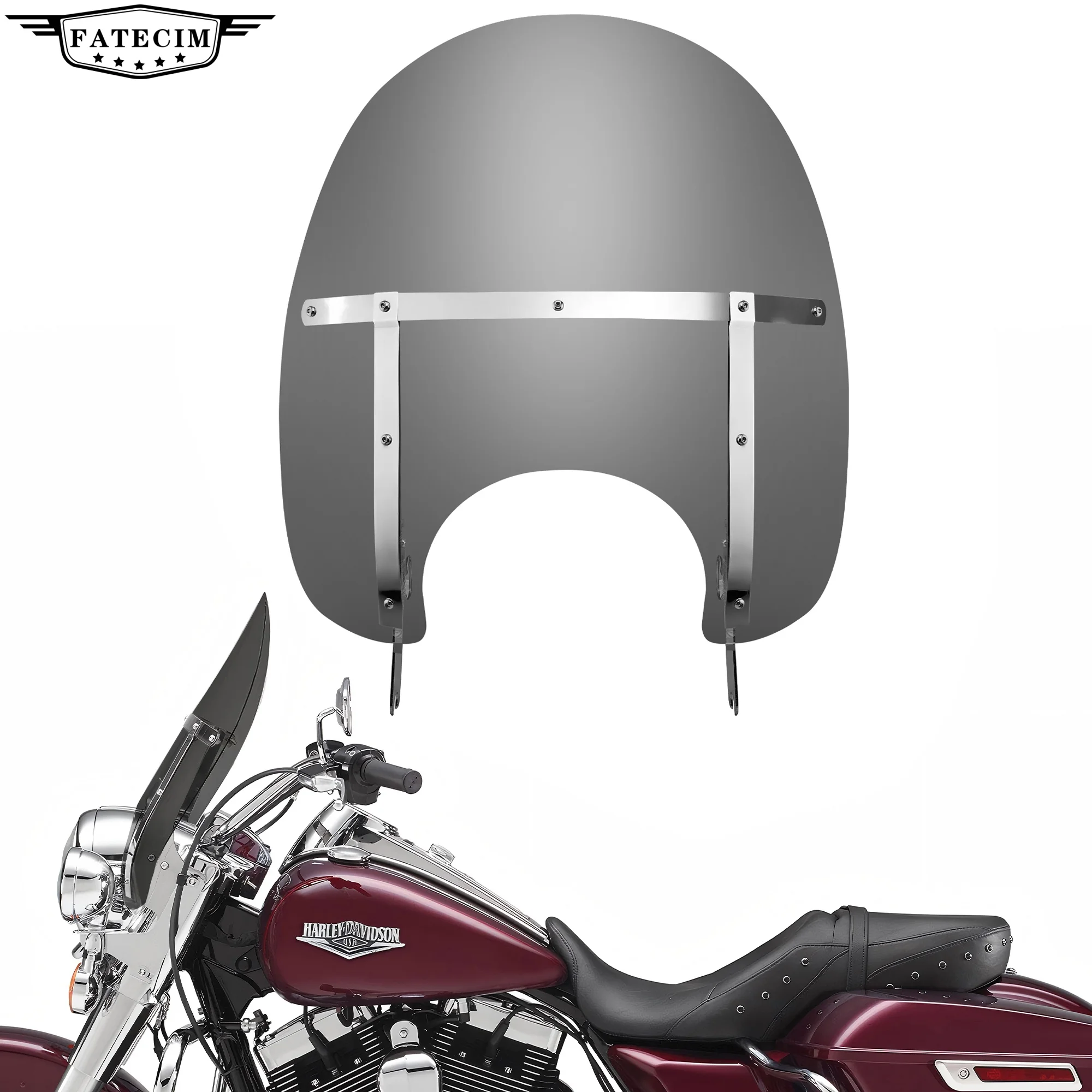 17" Road King Windschutzscheibe, winddichte Windschutzscheibe für Harley Touring Road King FLHR 1994-2023, Road King Special FLHRXS 2017-2025