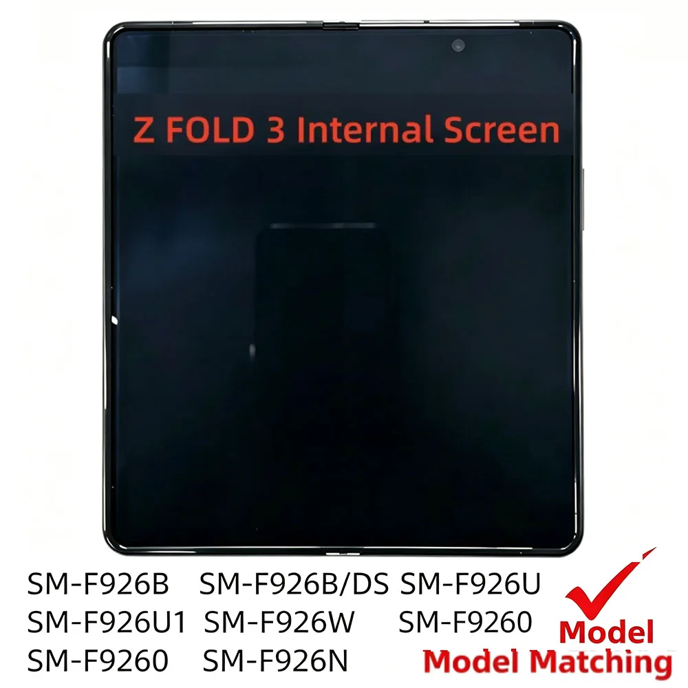 Original AMOLED OLED Display Screen Replacement for Samsung Galaxy Z Fold3 5G Internal Main Screen Repair Parts