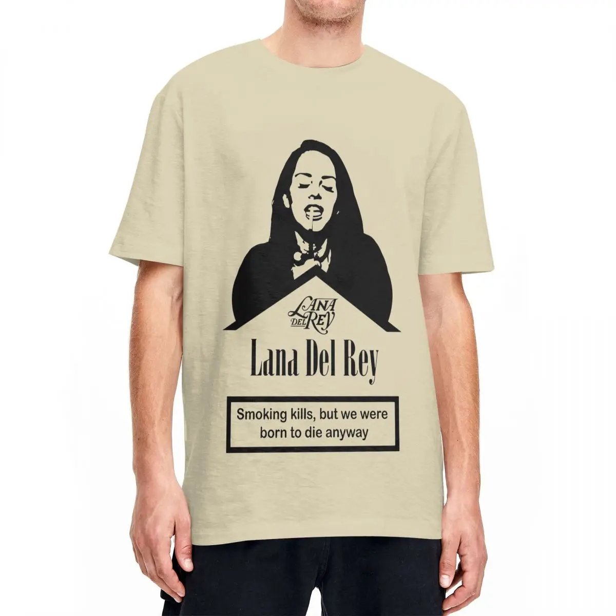 Hip Hop Smoking Kills But We Born To Die Anyway T-Shirt Men Cotton Short Sleeve Lana Del Rey Crewneck TopsTops