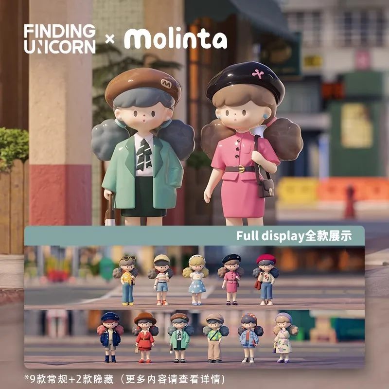 Molinta Retro Girls Retro Series Anime Action Figure Guess Bag Ornament Figurines Home Decor Desktop Dolls Model Girls Gift