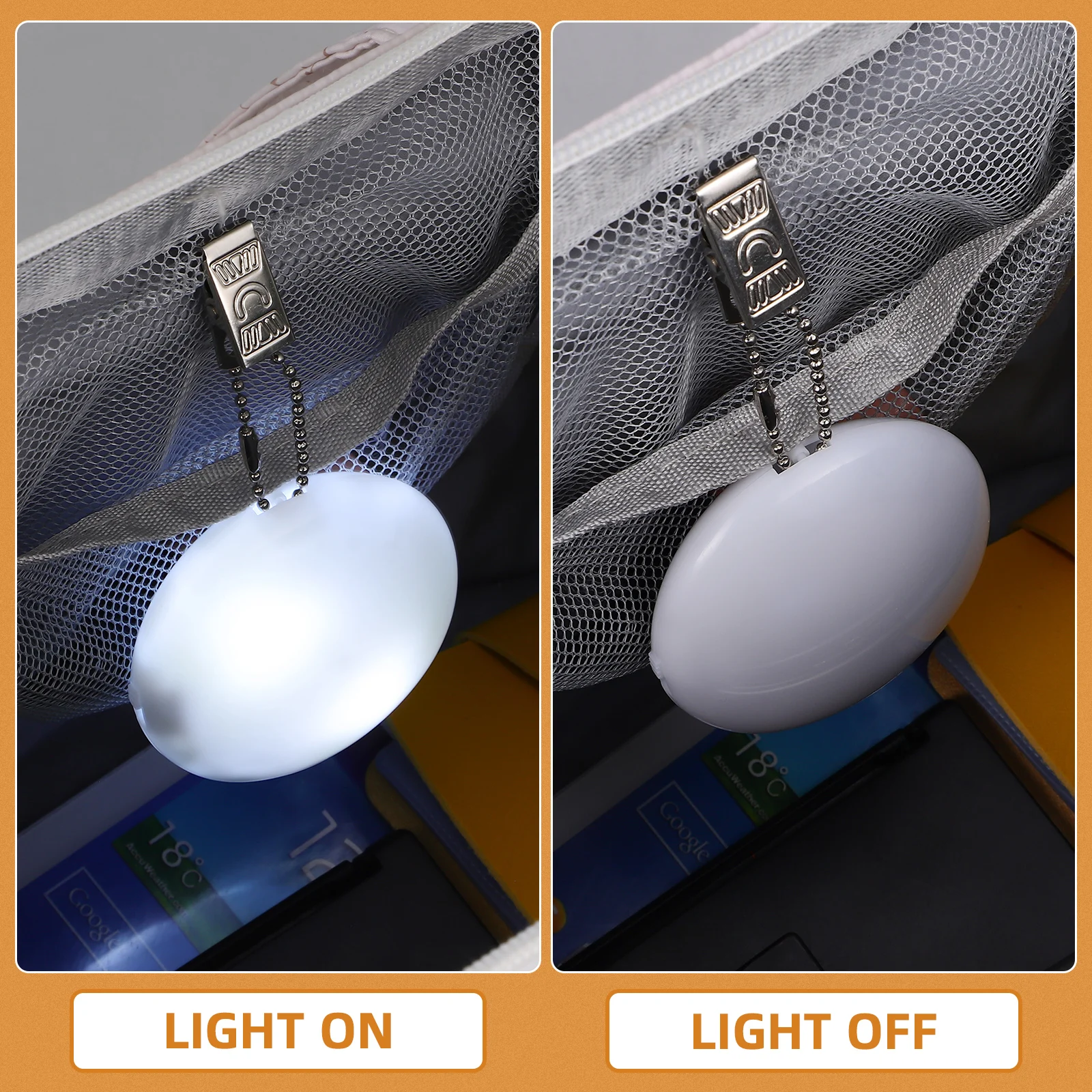 

LED Automatic Purse Light by Mobestech Mini Handbag Lamp Heart Shaped Night Light Portable for Outdoor Work Backpack Use