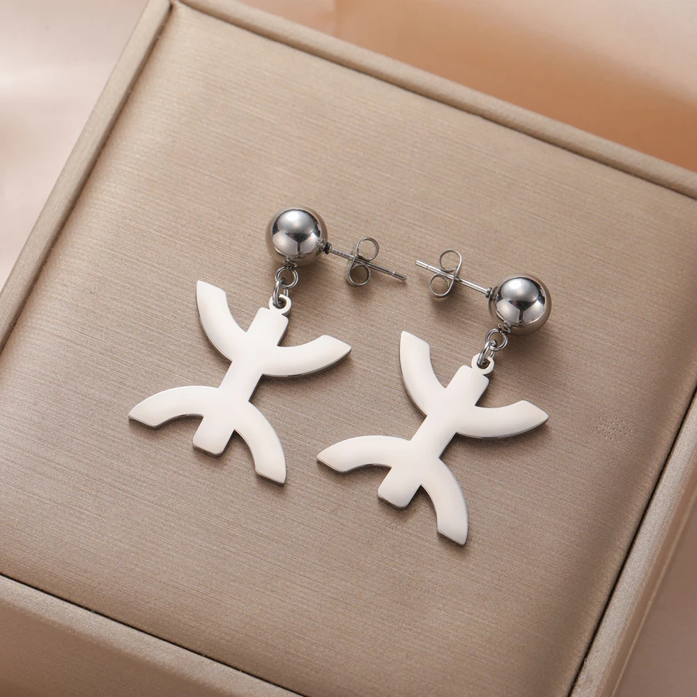 Egypt Religious Jewelry Africa Berbers Symbol Earrings Amazigh Letter Tribes  Stainless Steel Anniversary Gift