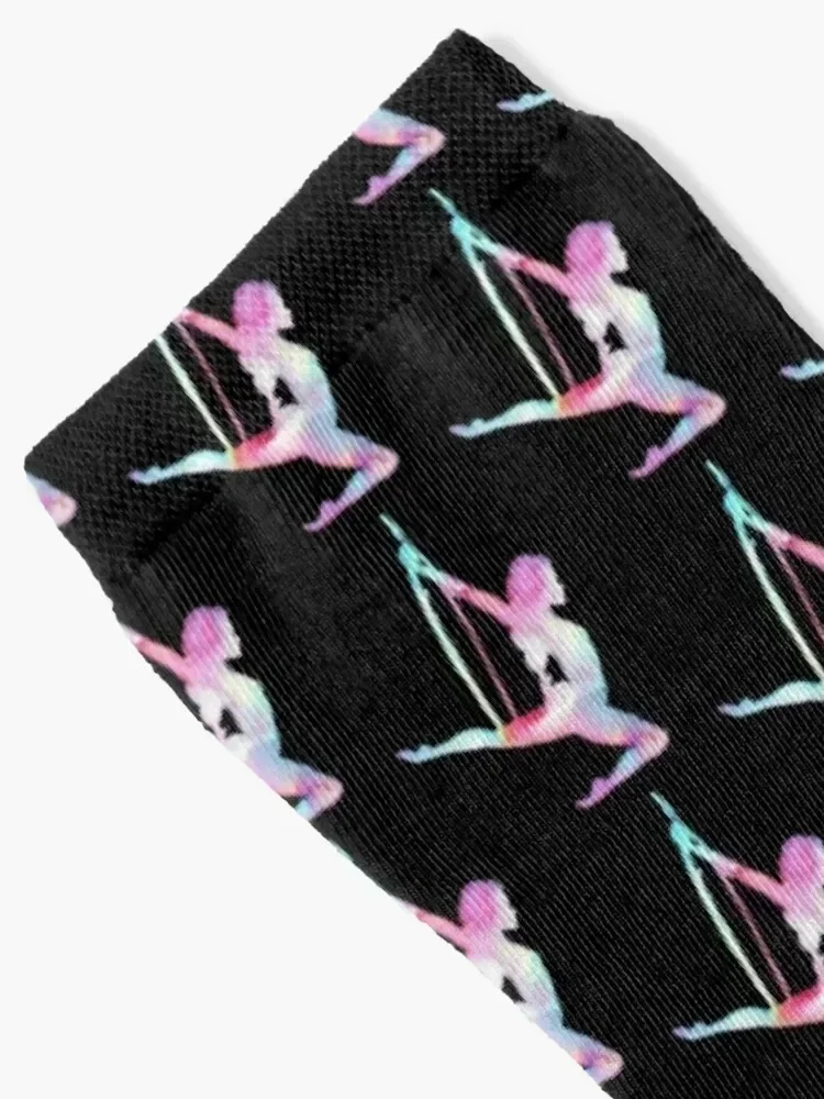 Rainbow Silhouette Aerial Lyra Hoop Socks golf kids Girl'S Socks Men's