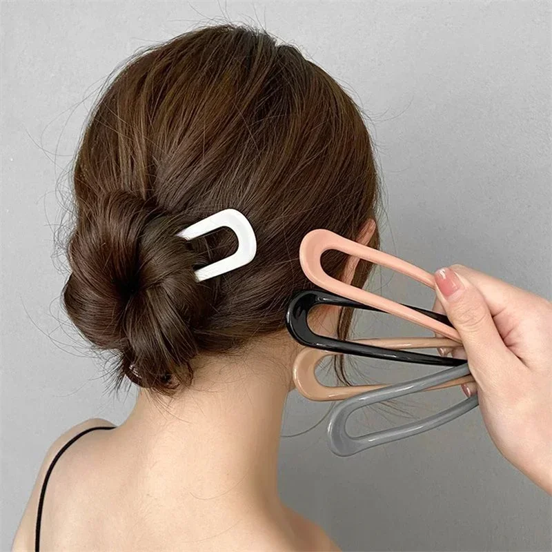 

Fashion U Shape Hair Sticks Fork Hairpin Elegant Women Metal Hair Clip Pins Girls Hairpins Hair Bun Maker Headwear Accessories