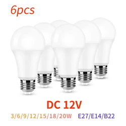 6 teile/los DC12V LED-Lampe E27 B22 Lampen 10W Bombilla für Solar LED-Glühbirnen 12 Volt Niederspannungen Lampe Licht