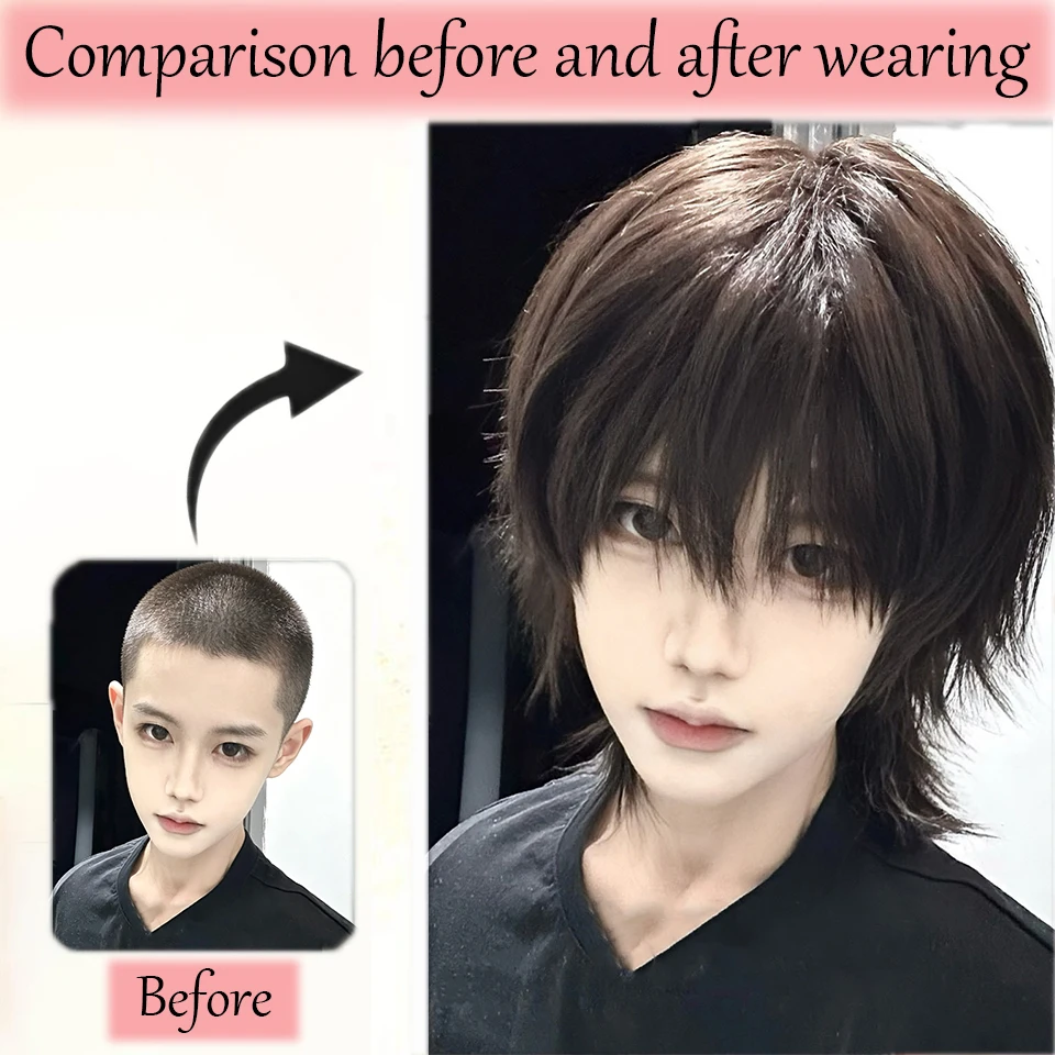 Synthetic Fiber High-Temperature Silk Anime Wig for Cosplay Theme Women Men's Wig Daily Party Halloween Christmas Vacation Gift