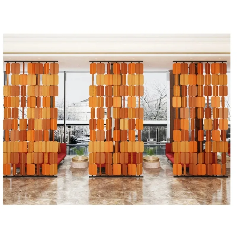 Light luxury blade mobile rotating screen decorative saddle leather partition modern felt office soft partition lobby ZL@