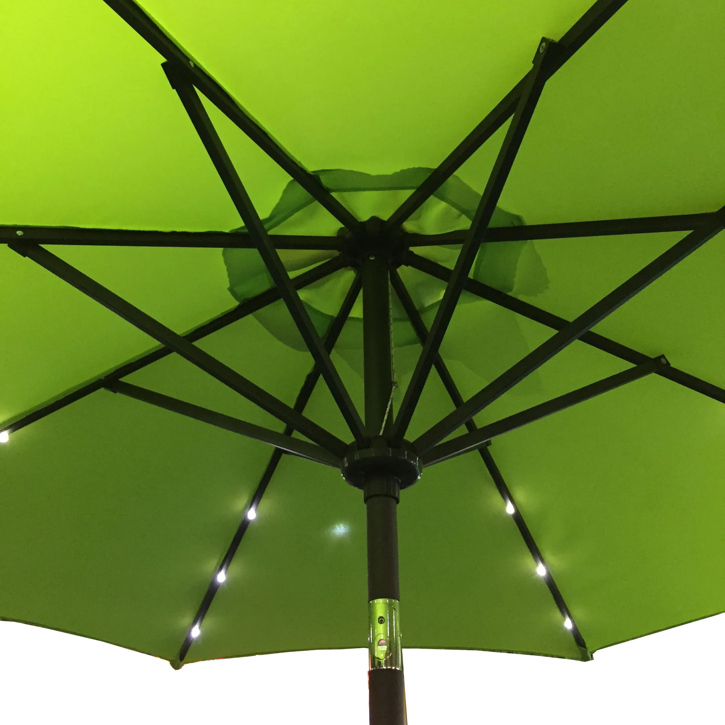 Solar LED Patio Umbrella Garden Patio Parasol LED Lighted Outdoor Table Market Umbrella With Push Button Tilt