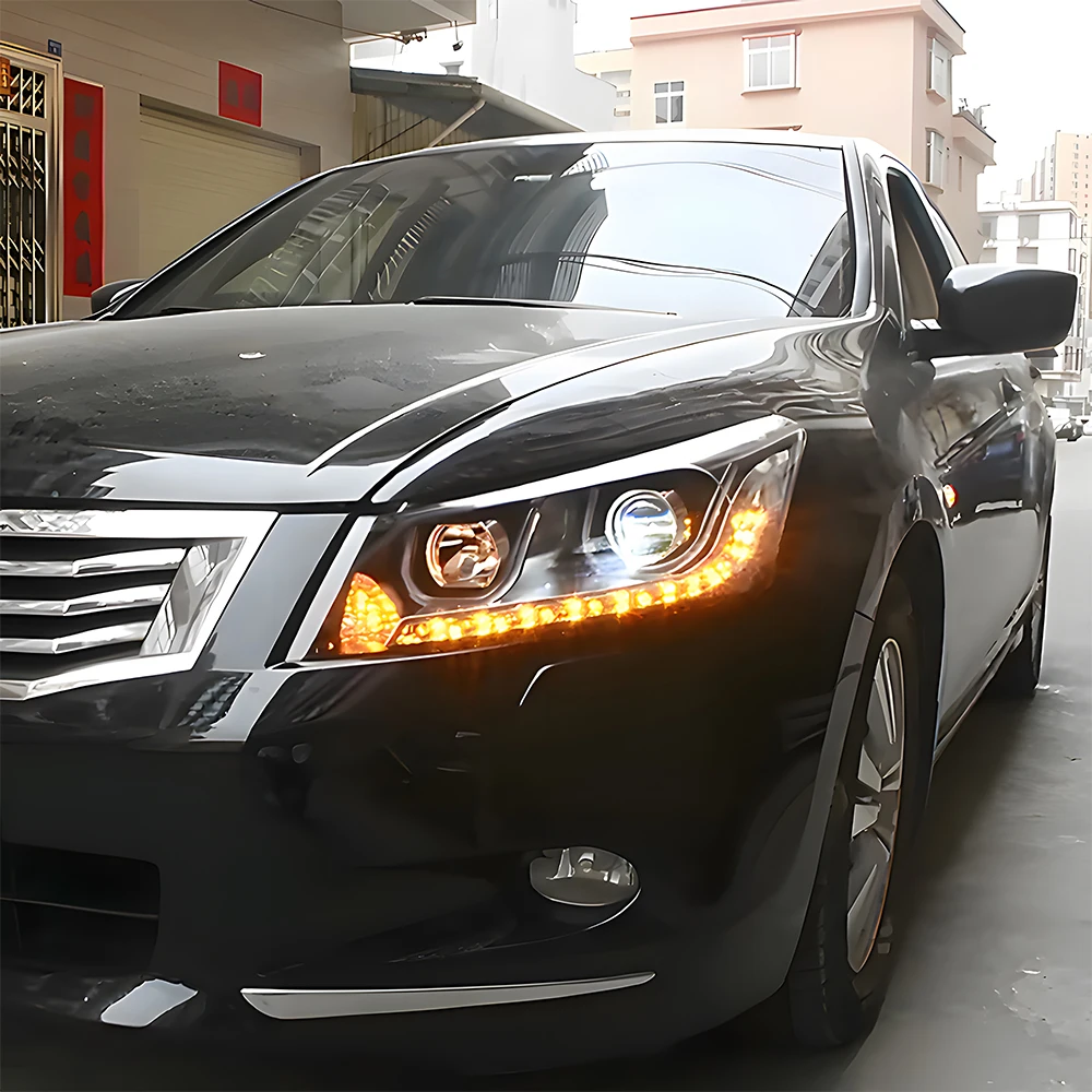 

Автомобильные фары для Accord 8Th G8 2008-2012 Cp2, обновление, два линзы проектора, дизайн, внешние светодиодные передние фары в сборе