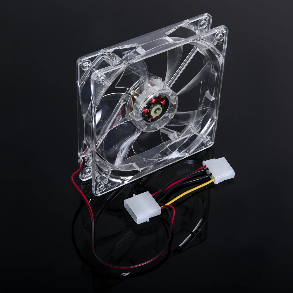 120mm PC Computer Clear Case Quad 4 LED Light CPU Cooling Fan 12cm